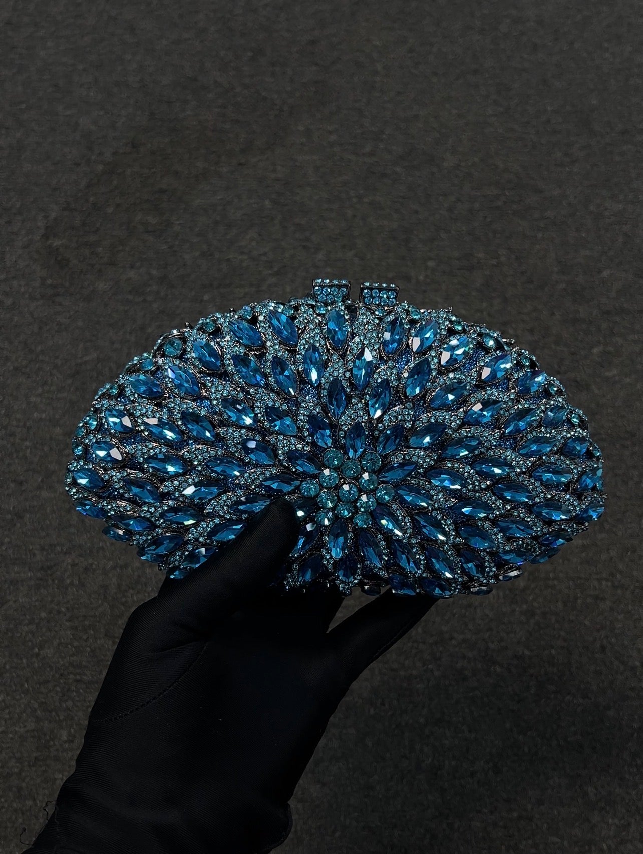Turquoise Blue jeweled clutch