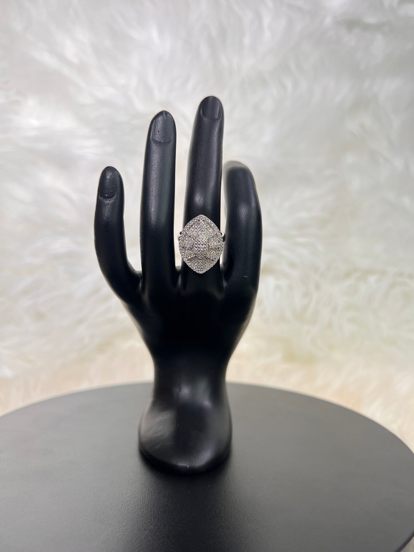The intricate, pillow-like dome texture offers an opulent, high-glamour look, making it the ultimate accessory for weddings, gala evenings, or milestone celebrations