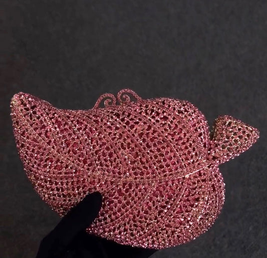 Glittery fish-shaped into a romantic, oversized leaf silhouette