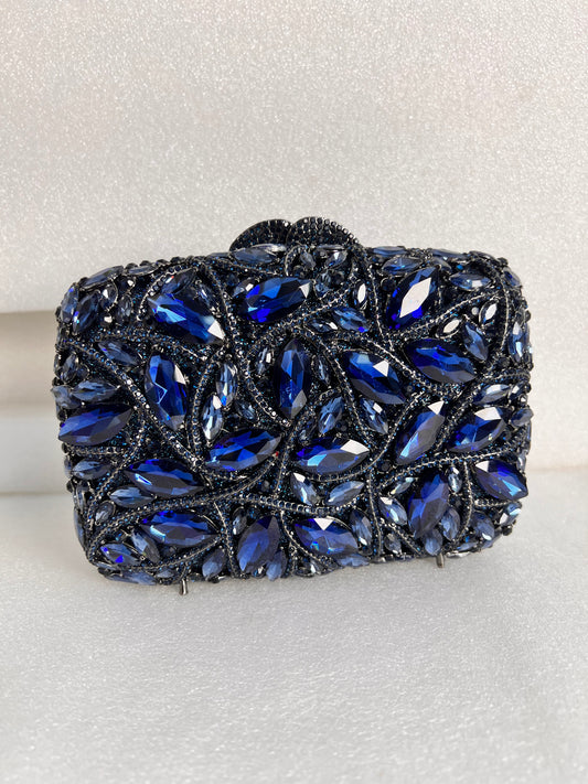 Navy blue Swarovski purse
