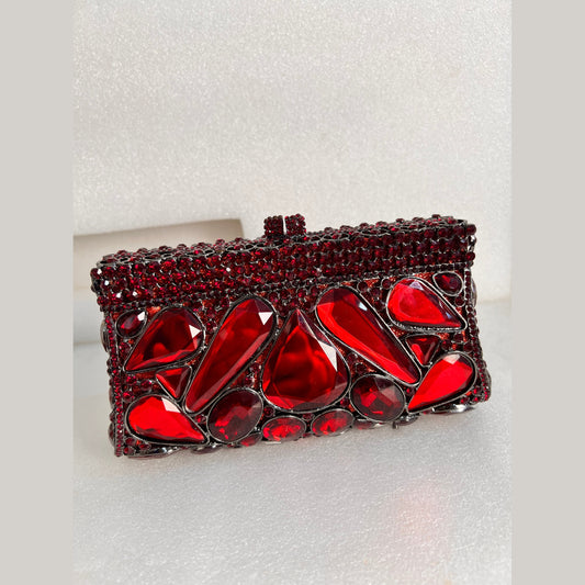 Red Swarovski clutch