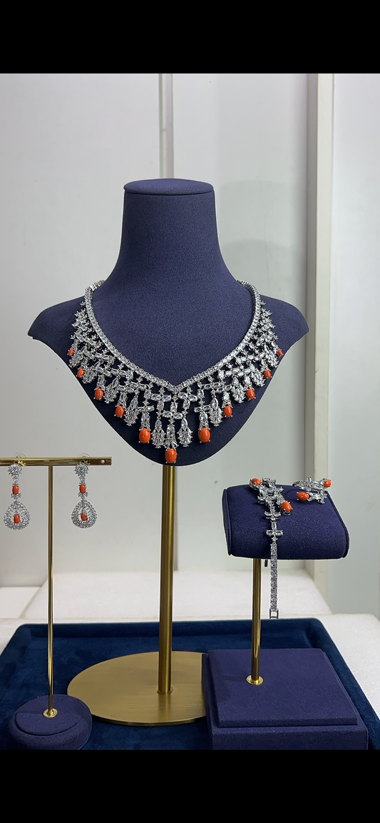 zirconia wedding necklace