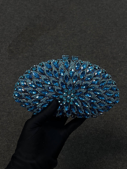 Turquoise Blue jeweled clutch