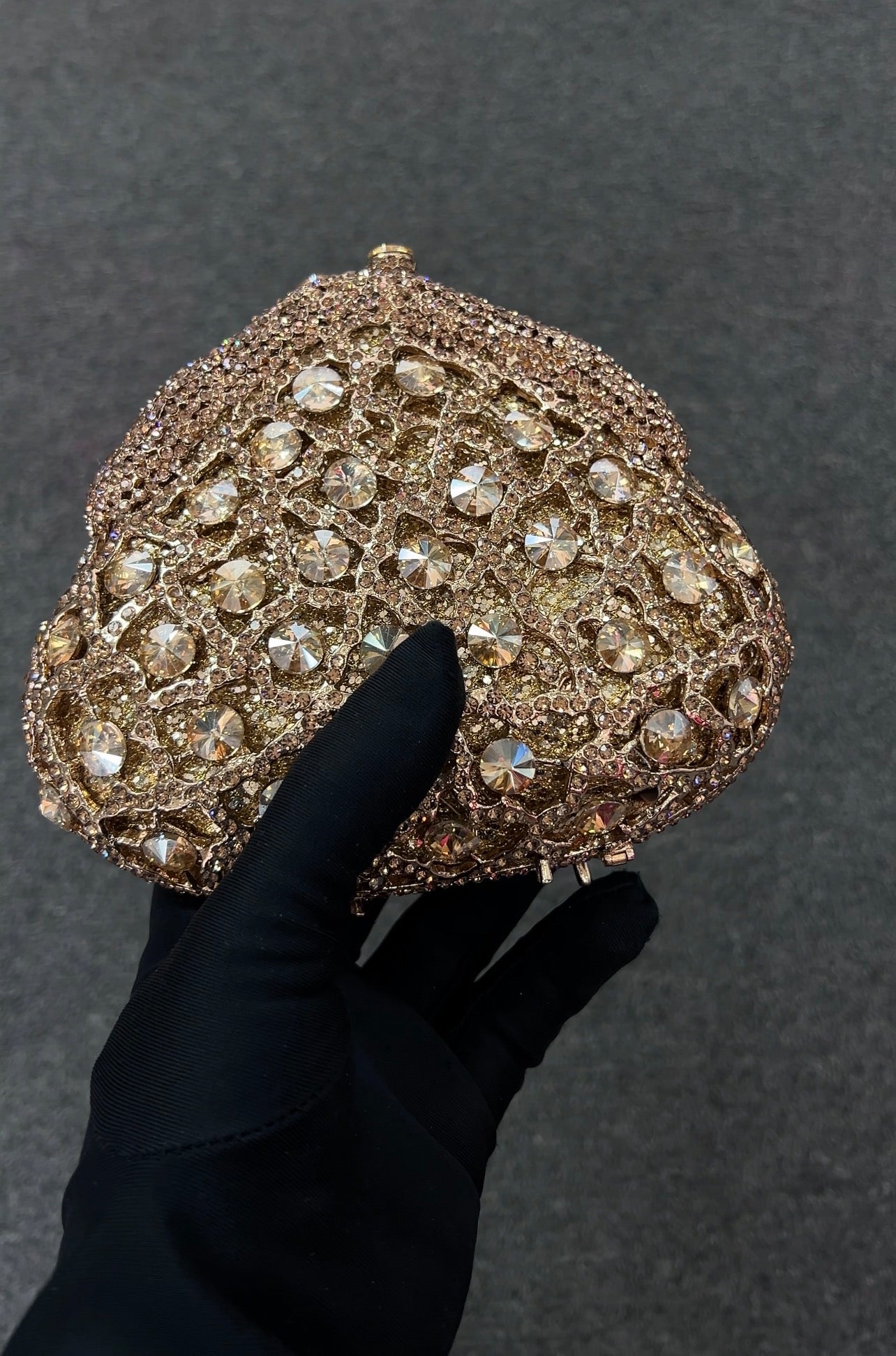Elegant clutch with crystal embellishments