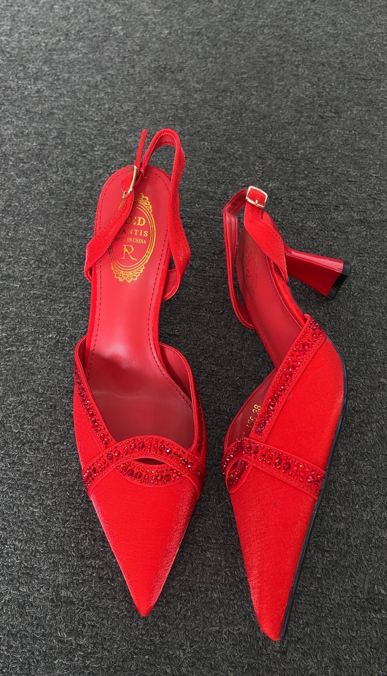 The unique flared heel adds a modern edge to the classic stiletto, making these as trendy as they are timeless