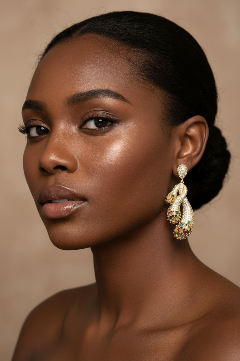 Suspended from a teardrop pave stud, these earrings combine high-glamour movement with a bold, celebratory splash of color