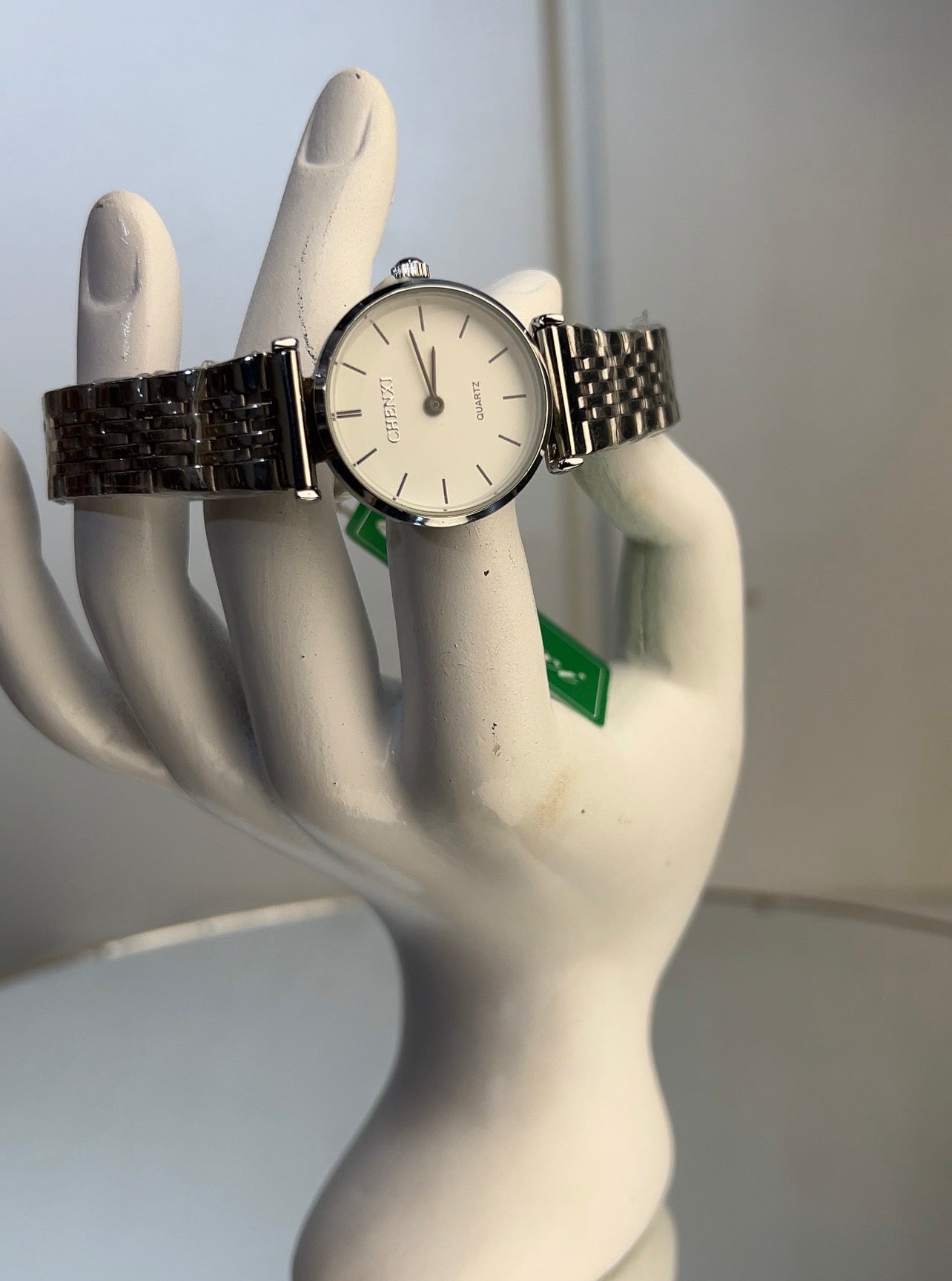 Features a minimalist round face, snag-free stainless steel jewelry bracelet, and hypoallergenic design. Perfect for bridal, formal, and everyday luxury.
