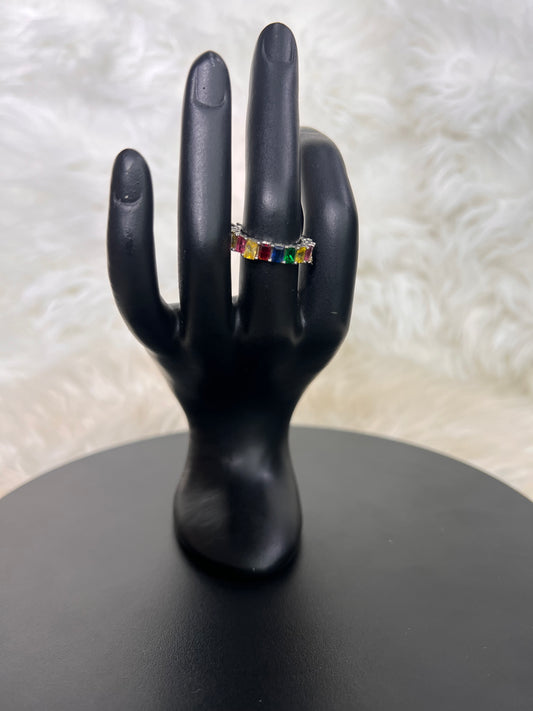  its clean lines and vibrant hues make it a show-stopping standalone piece or the ultimate colorful anchor for your favorite ring stack. 