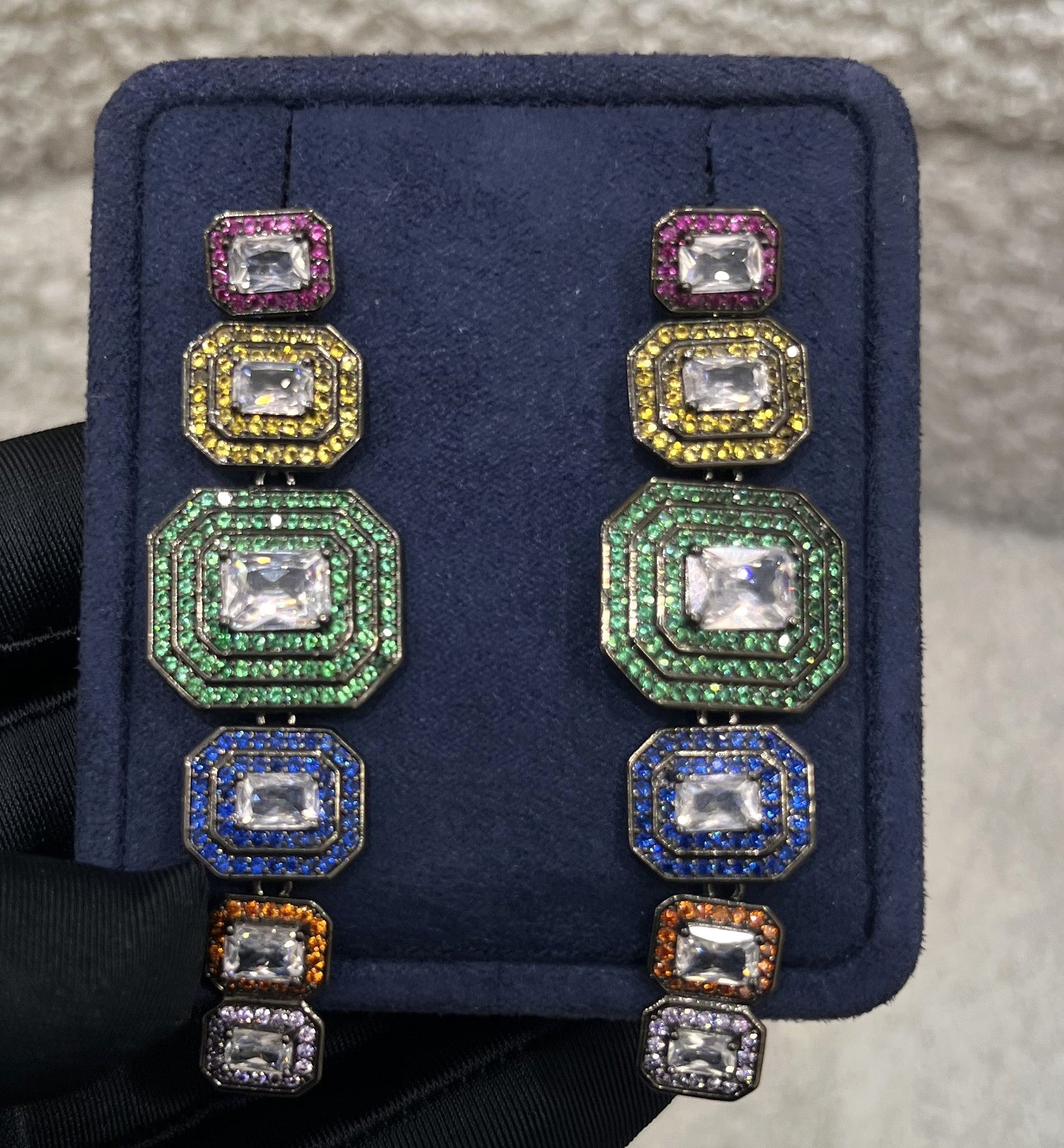 Colorful gemstone earrings 