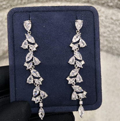 Pair of silver earrings Designed specifically with modern brides and formal event attendees